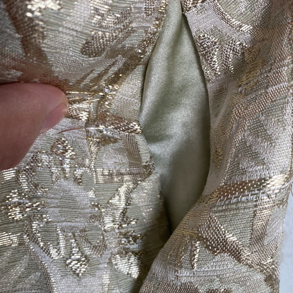 Diane von Furstenberg reno gold metallic shirt dress with pockets - Picture 10 of 17